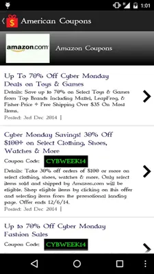 American Coupons android App screenshot 1