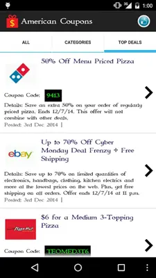 American Coupons android App screenshot 2